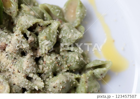 ほうれん草コンキリエのクリームソースパスタ ショートパスタ ほうれん草コンキリエのクリームソースパスタ ショートパスタ 123457507