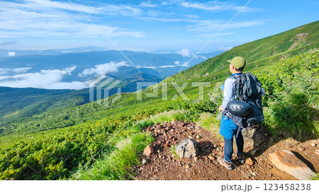 夏の御嶽山登山:王滝口登山道からの眺め 夏の御嶽山登山:王滝口登山道からの眺め 123458238
