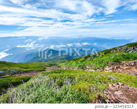 夏の御嶽山登山:王滝口登山道からの眺め 夏の御嶽山登山:王滝口登山道からの眺め 123458323