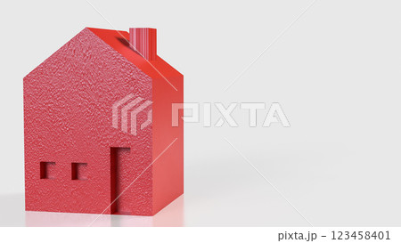 The Red House  for property or real estate  concept 3d Rendering. 123458401
