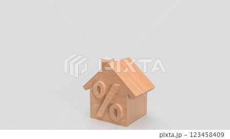 The Wood House and percent for Property or real estate concept 3d rendering. 123458409