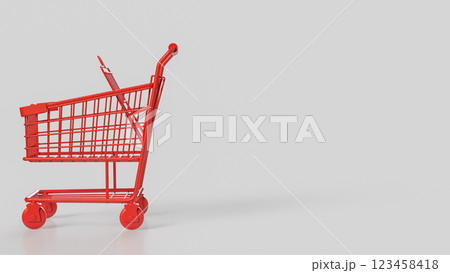 The Red Shopping cart for Business concept 3d Rendering. 123458418