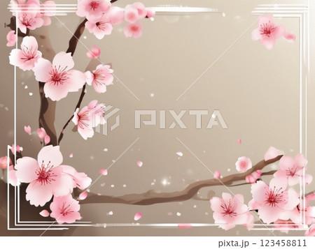 桜の花のメッセージカード 桜の花のメッセージカード 123458811