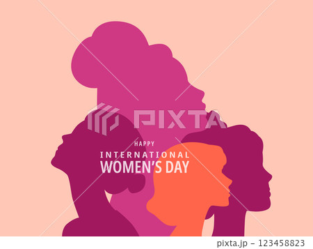 Woman's head set silhouette, women's day design concept. Woman's head set silhouette, women's day design concept. 123458823