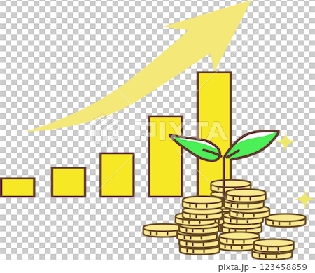 上昇するグラフ 123458859