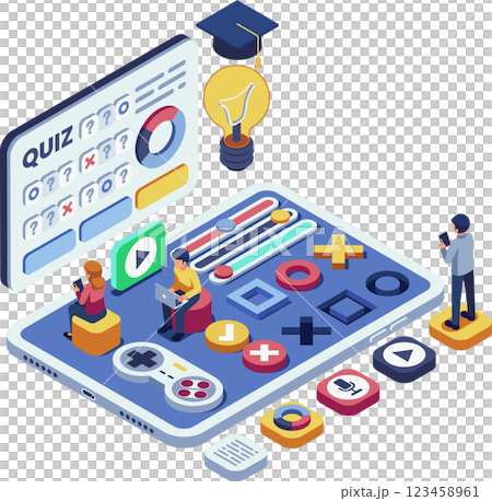Isometric Interactive Learning Content with Student Interaction 123458961