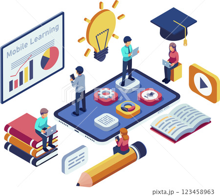 Isometric Mobile Learning with Students using Educational Apps Isometric Mobile Learning with Students using Educational Apps 123458963