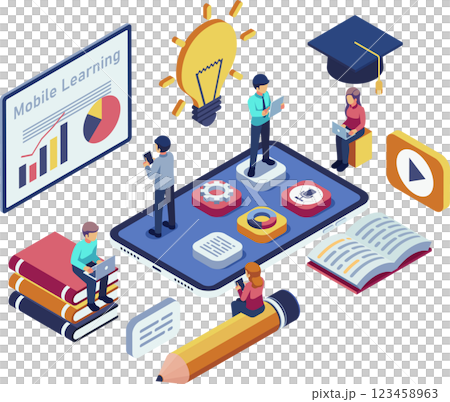 Isometric Mobile Learning with Students using Educational Apps Isometric Mobile Learning with Students using Educational Apps 123458963