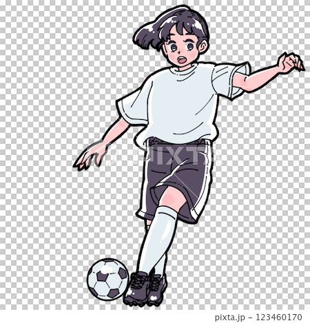 Illustration of a girl playing soccer 123460170