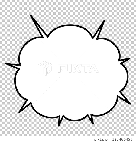 Manga-style speech bubble 4 thin line 123460459