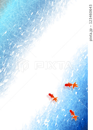 金魚 夏 水彩 和柄 背景 金魚 夏 水彩 和柄 背景 123460643