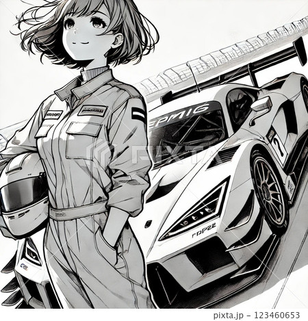 サーキットを走り楽しむ女の子 123460653