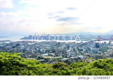 北九州市市街地・俯瞰（福岡県・北九州市） 123460697