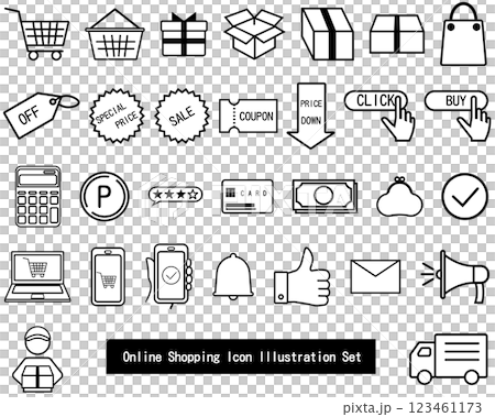 線上購物和支付圖示集 123461173