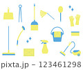 掃除用具のシンプルなイラストセット 123461298