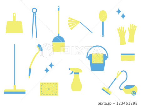 掃除用具のシンプルなイラストセット 123461298