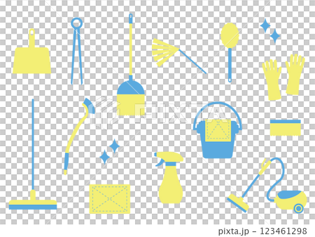 掃除用具のシンプルなイラストセット 123461298