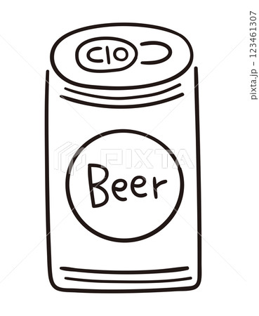 缶ビール／手書きのベクター線画イラスト 123461307