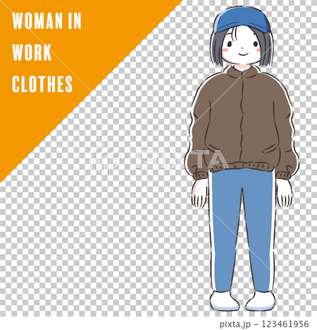 Illustration of a woman wearing a jumper 123461956