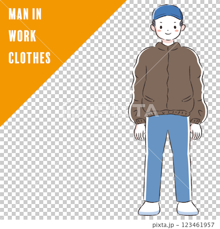 Illustration of a man wearing a jumper Illustration of a man wearing a jumper 123461957