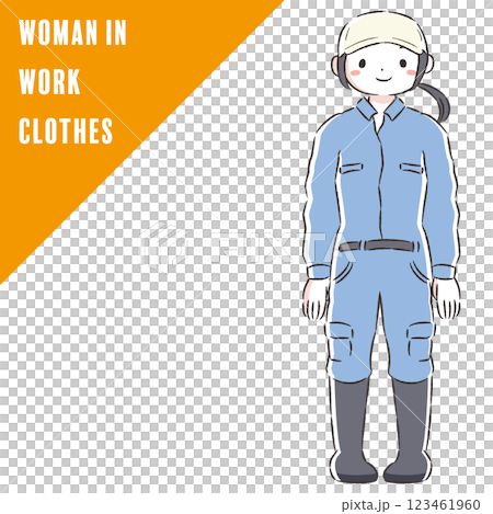 Illustration of a woman in work clothes (overalls) 123461960