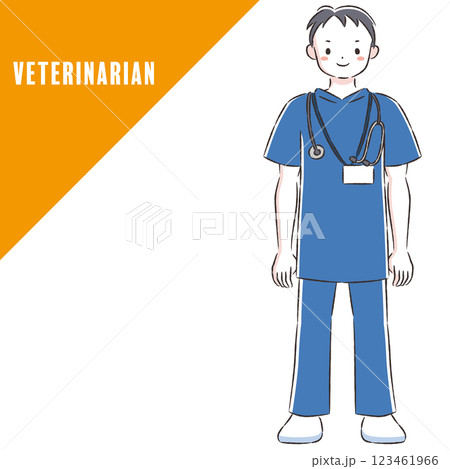 医療に関わる職業の男性のイラスト 医療に関わる職業の男性のイラスト 123461966