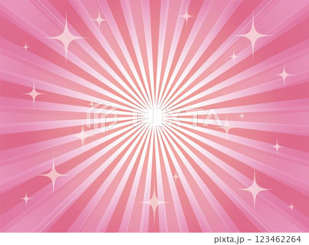 キラキラ輝くポップな集中線背景素材_ピンク色 123462264