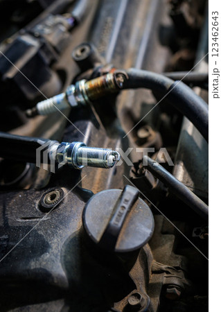 Spark plugs for gasoline engines are new and efficient, resulting in complete combustion in the engine, no soot and dirt Changing spark plugs can maintain and extend the life of the engine Spark plugs for gasoline engines are new and efficient, resulting in complete combustion in the engine, no soot and dirt Changing spark plugs can maintain and extend the life of the engine 123462643