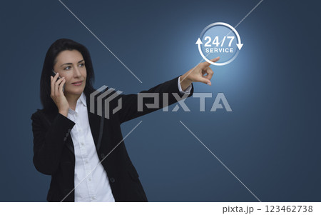 Business full time online service concept 123462738