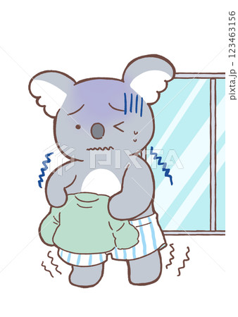 寒いところで服を脱ぐコアラ 123463156