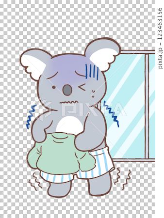 寒いところで服を脱ぐコアラ 123463156