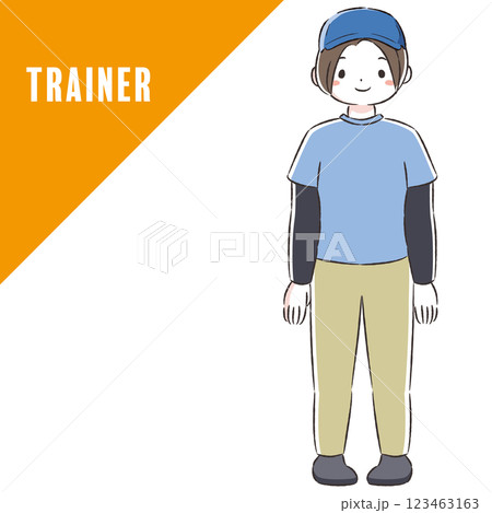 トレーナーの女性のイラスト 123463163