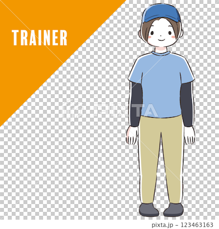 トレーナーの女性のイラスト 123463163