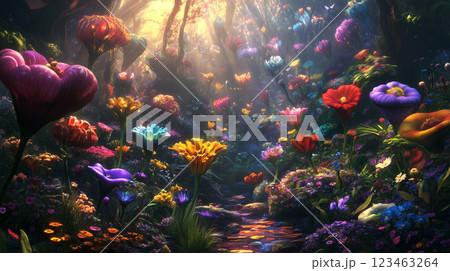 花の背景素材（Generative AI） 123463264