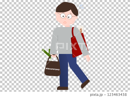 荷物が重くて疲れた男性 123463438