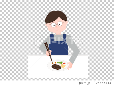 A man cooking (plating) 123463443
