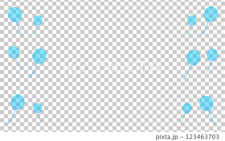 Watercolor balloon vertical frame (blue) 123463703