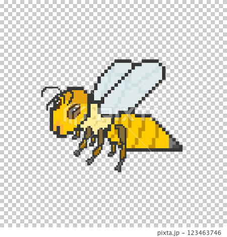 蜂_ドット絵のイラスト素材 [123463746] - PIXTA