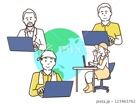 ビジネスマン　ネット取引をする 123463762