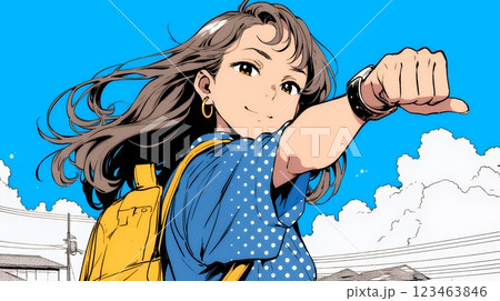 フィストバンプ（グータッチ）をしようとしている若い女性