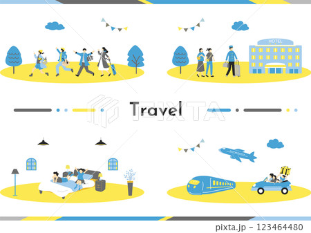 旅行を楽しむ人達 123464480