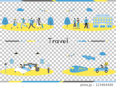 旅行を楽しむ人達 123464480