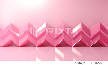 Abstract realistic background glossy pink trangeles and pyramid. Reflection, macro for template design objects. Closeup polyhedron minimalistic 123465698