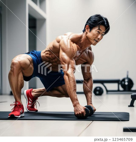 トレーニング中の男性 123465709