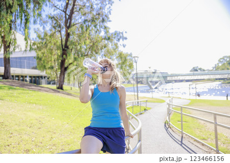 水分補給する女性 123466156