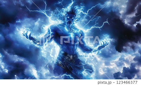雷を操る天空の神 123466377