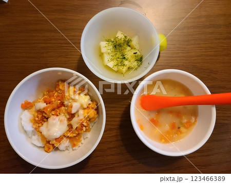 栄養満点な赤ちゃんの離乳食 123466389