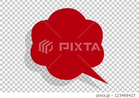 Red paper speech bubbles separated on transparent background Red paper speech bubbles separated on transparent background 123466427
