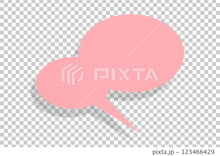 Pink paper speech bubbles separated on transparent background 123466429