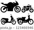 かっこいいバイクのシルエットアイコンセット 123466946